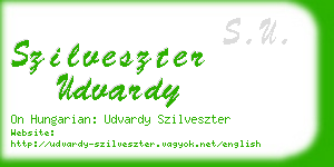 szilveszter udvardy business card